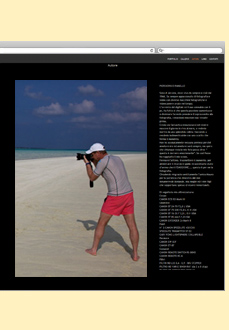 Exemplo de página de apresentação do autor de um site de fotografia